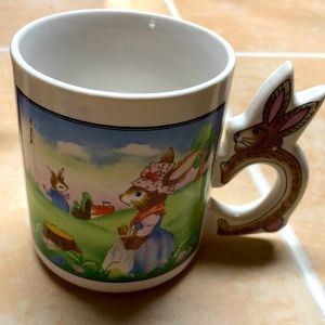 Easter Bunnies cup with rabbit handle